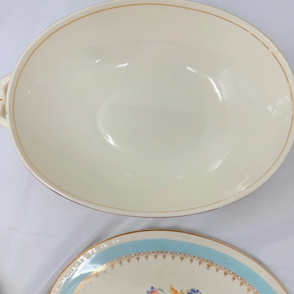 Vintage Homer Laughlin Georgian Eggshell Covered Vegetable  Dish f46 n5